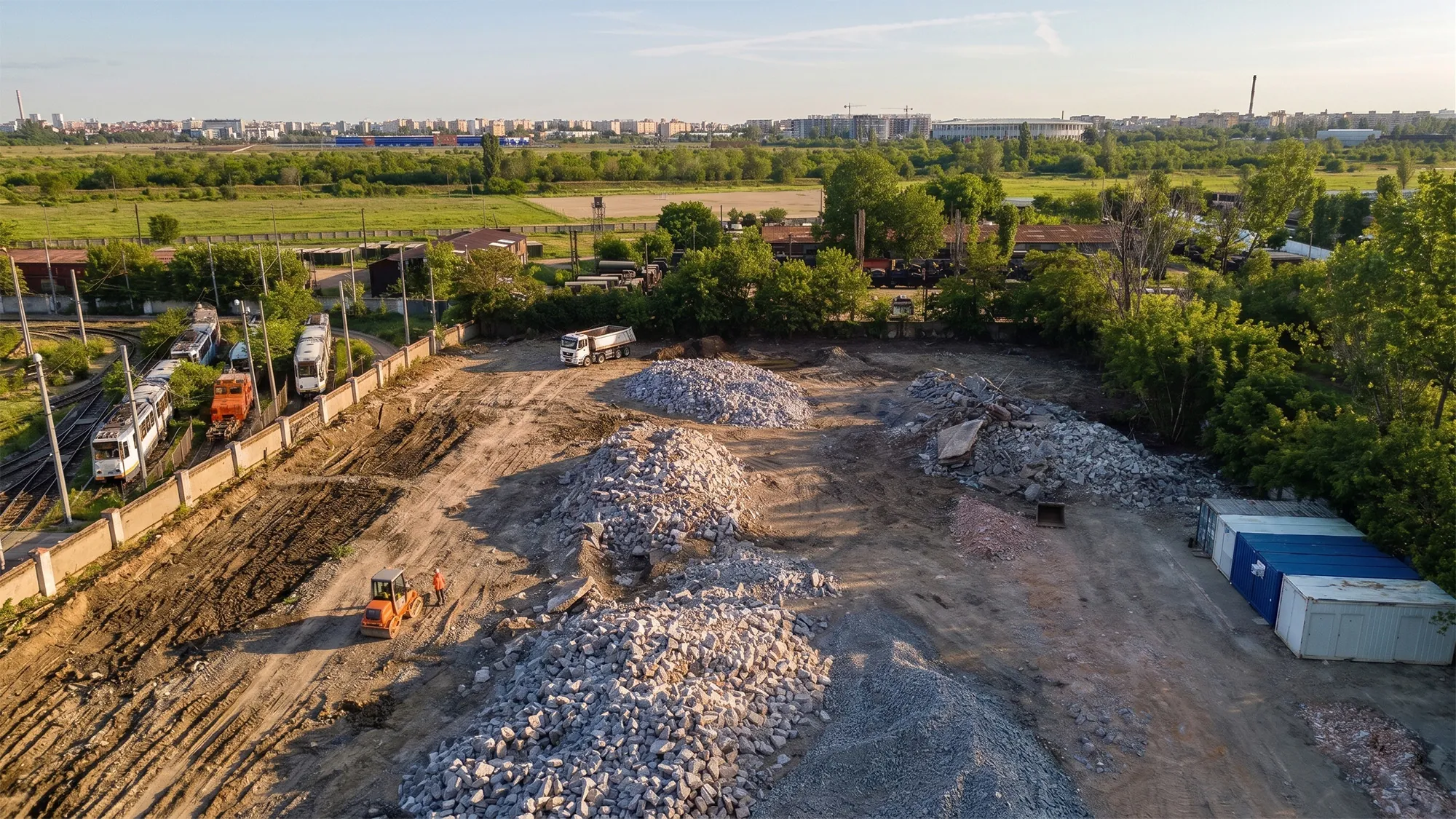 Terenul Alexandriei 152 la începutul lucrărilor, 24 aprilie 2024