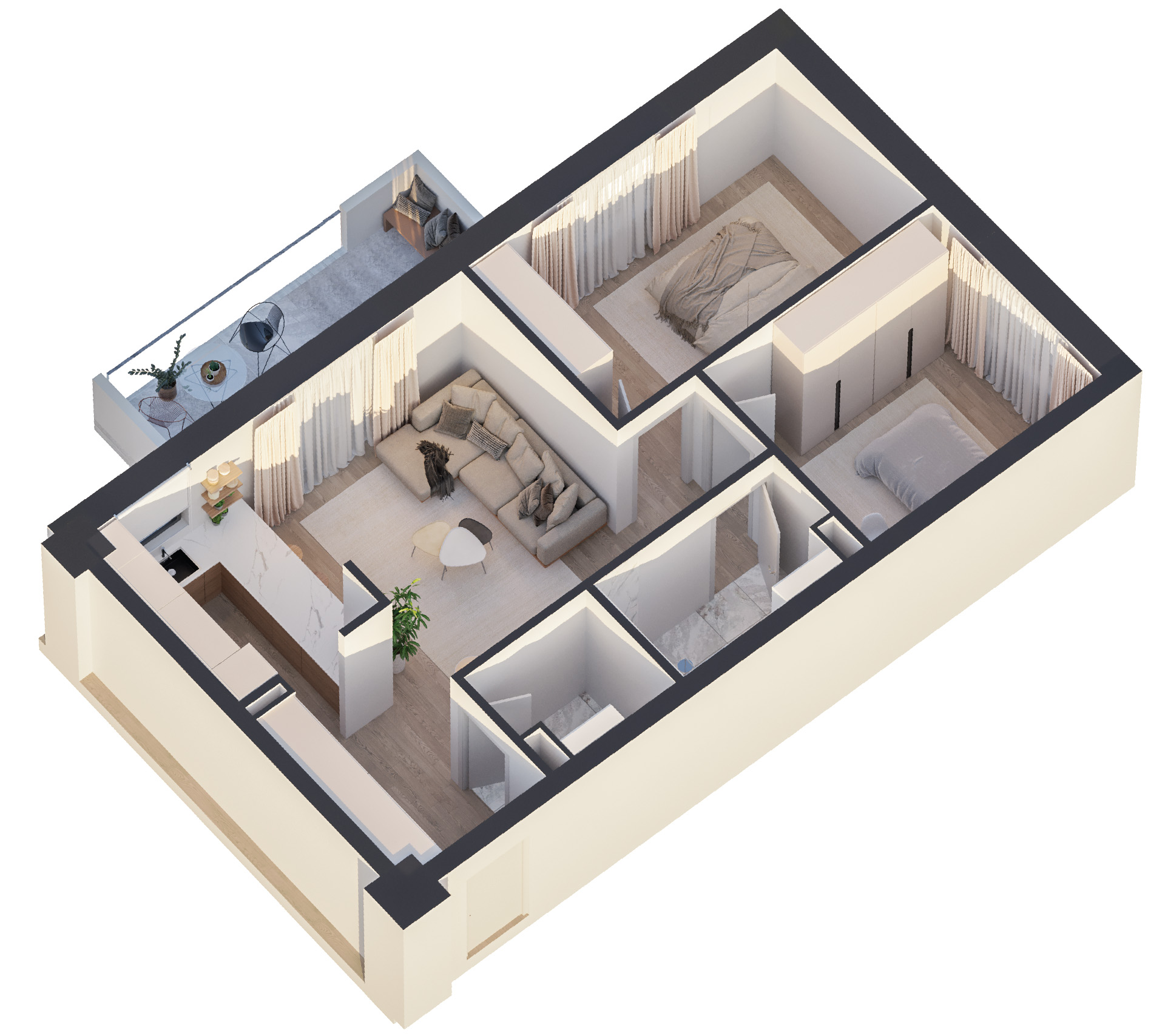 APARTAMENT 3 CAMERE TIP 2 ETAJ 7-9